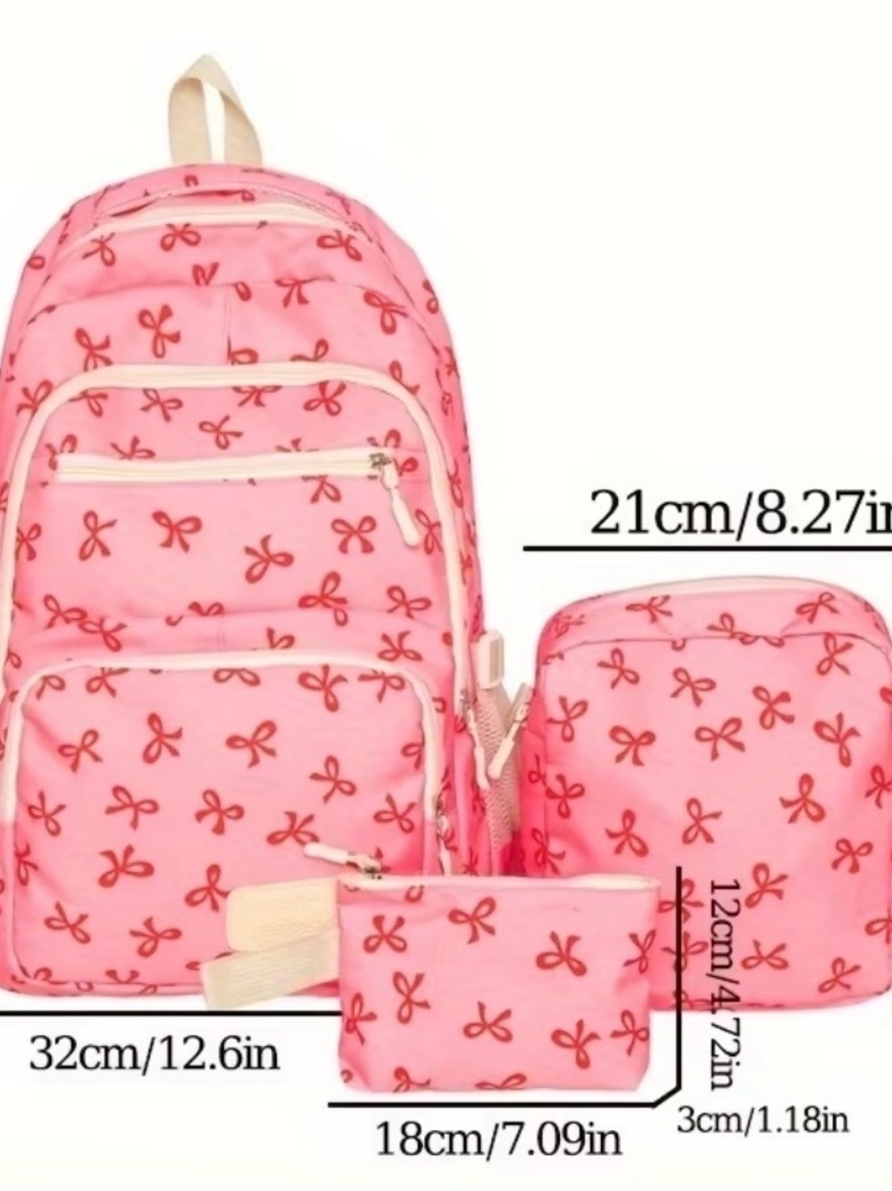Cream & Blue Backpack Set - Picture 4 of 4